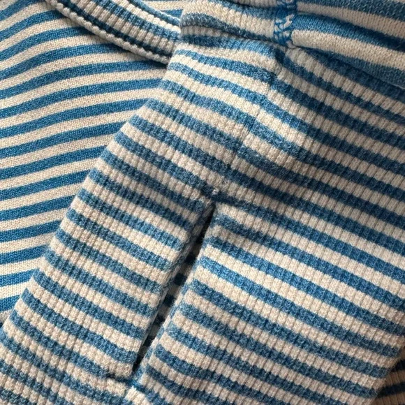 Lululemon Athletica Blue and White Bomber Jacket with Sporty Ribbed Design - Picture 2 of 5